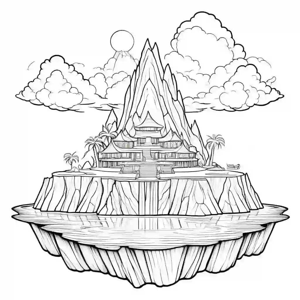 Floating Islands coloring pages